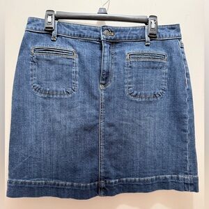 Talbots Classic Blue Denim A-Line Skirt Sz P10
